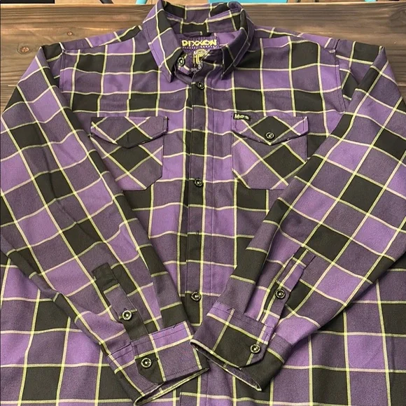DIXXON Purple and Yellow Plaid Shirt - Picture 2 of 3